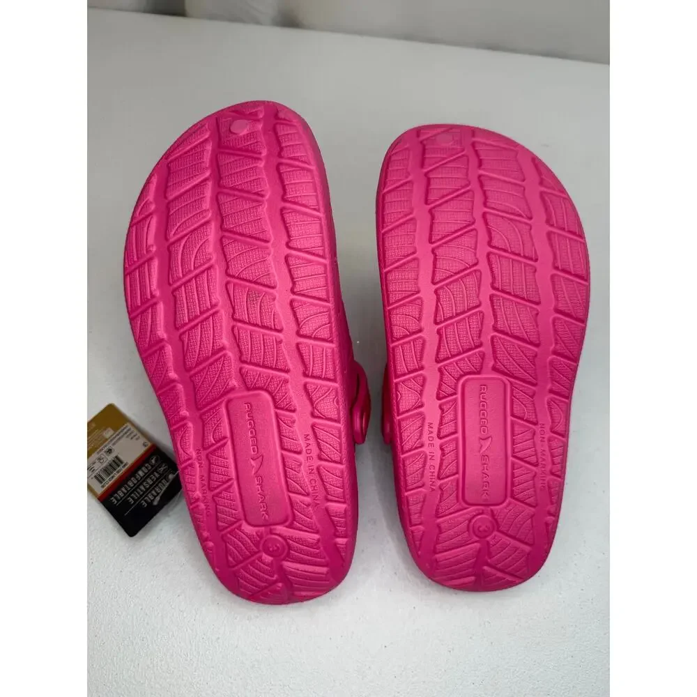 Rugged Shark Kids Sherpa Lined Eva Clog, Size 3 Pink